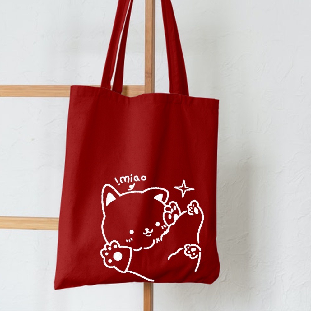 7.7 SALE! [RESLETING] TOTEBAG PROMO LEBARAN 2022 BAHAN SEMI KANVAS DAN BERGAMBAR KUCING LUCU JEPANG MIAU | TOTEBAG LAPTOP UKURAN 33x38 CM | TOTEBAG HITAM | TOTEBAG KREM | TOTEBAG MOKA | TOTEBAG KUNING, BIRU TOSCA, PINK BABY