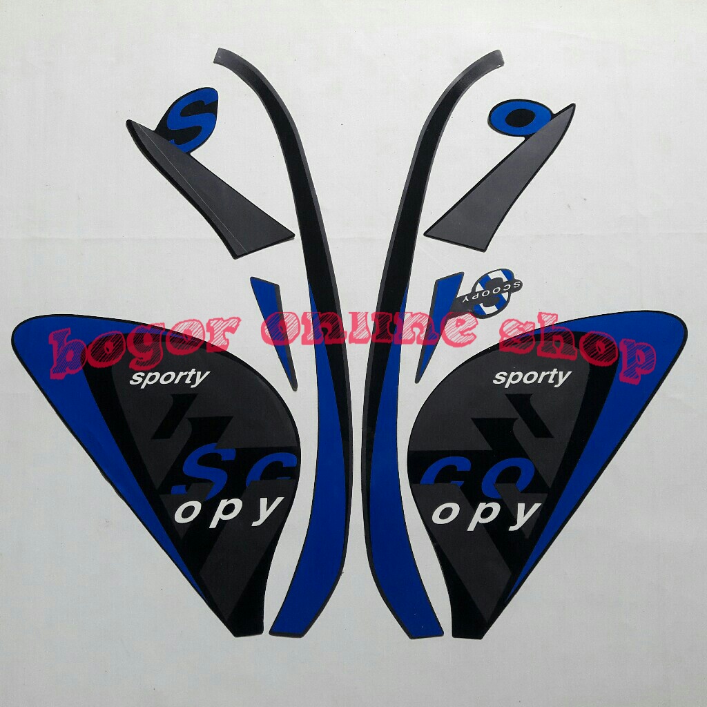 striping motor honda scoopy sporty 2021 full hitam-biru