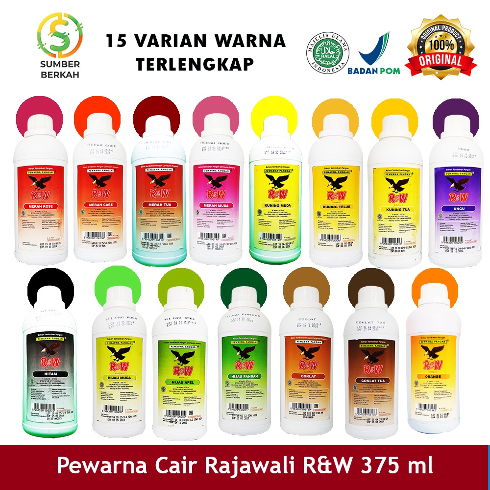 Pewarna Makanan Kue Rajawali R&amp;W 375 ml 500 g 1/2 kg