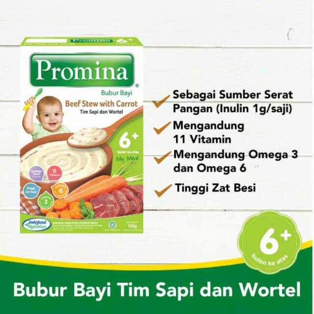 Promina Bubur Tim Sapi dan Wortel 6+