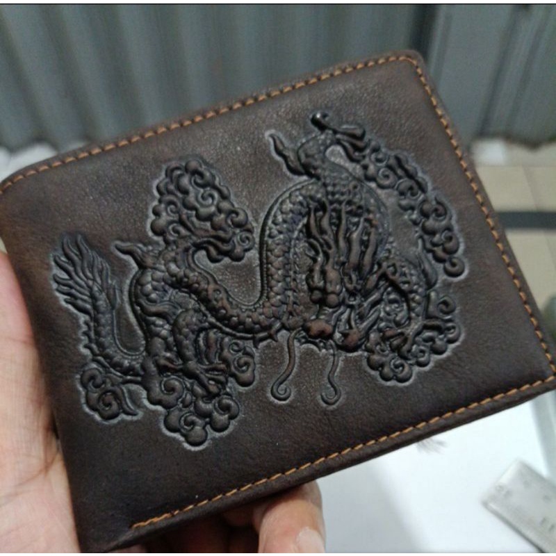 [PJC] Dompet Asli Kulit EMB-720 Dragon Original || Dompet Cowok Kulit Sapi Cetak Naga