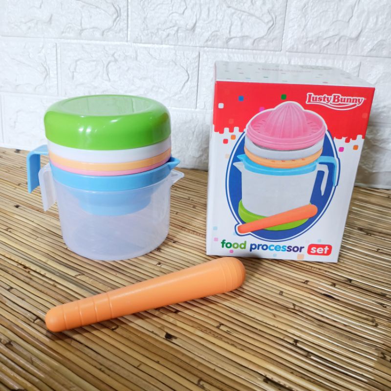 Baby Food Maker MPASI Bayi LB1374 Lusty Bunny Food Processor Set Pelangi