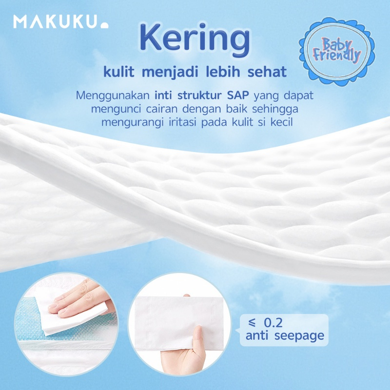 [BabyFriendly] MAKUKU Air Diapers Slim Pants M32 / Popok bayi Tipis SAP anti gumpal cepat kering sekali pakai tipe celana ukuran M