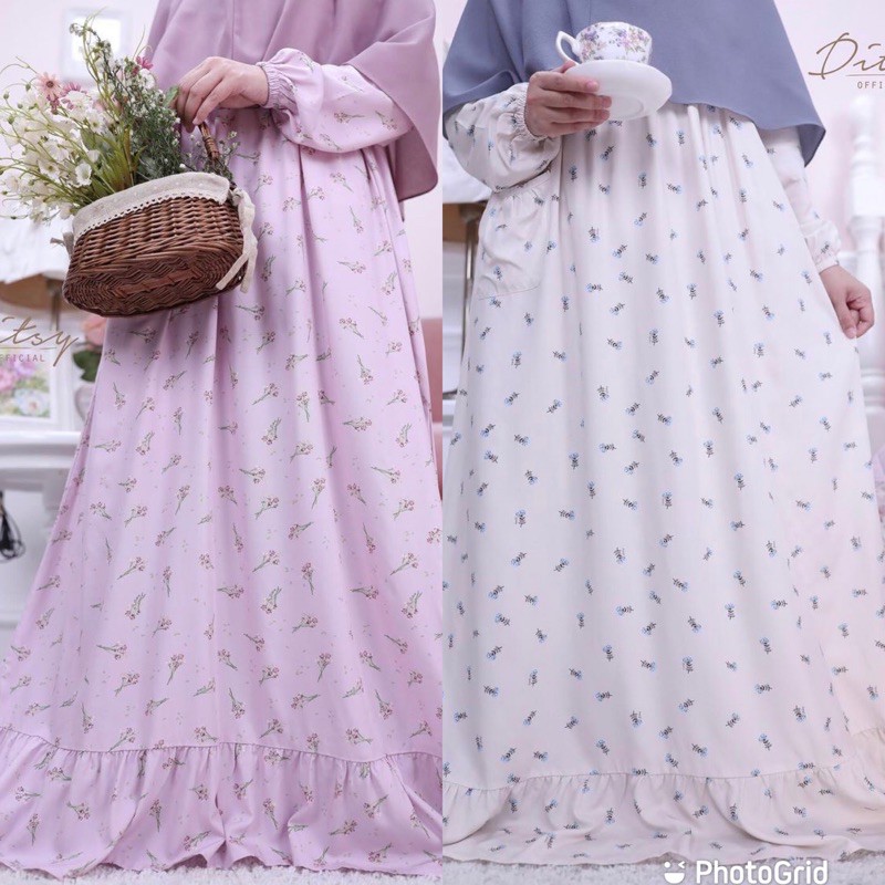 Ditsy April 2021 Night Gown Gamis Homedress Dress muslim fashion muslim ateleier angelina dress