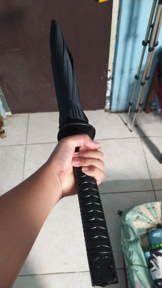 Hhyukimi Payung Unik Jepang Bentuk  Sword Umbrella Katana Uv Pelindung Panas Hujan B062