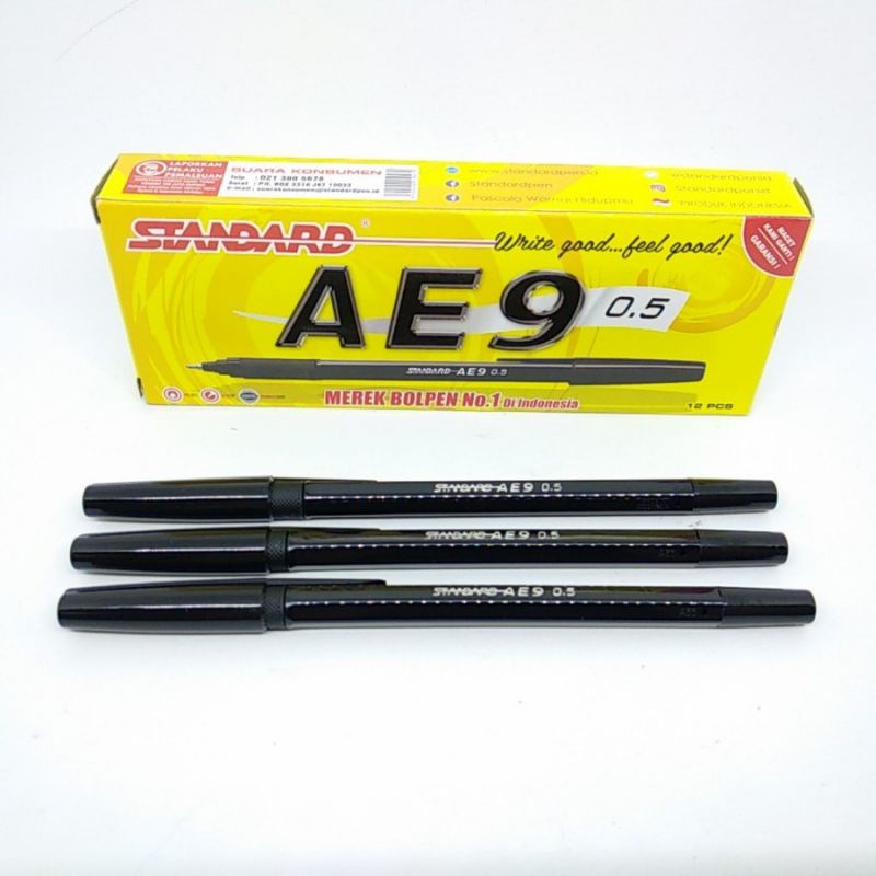 

Pulpen Standard AE9 0.5mm Tinta Hitam Per Lusin