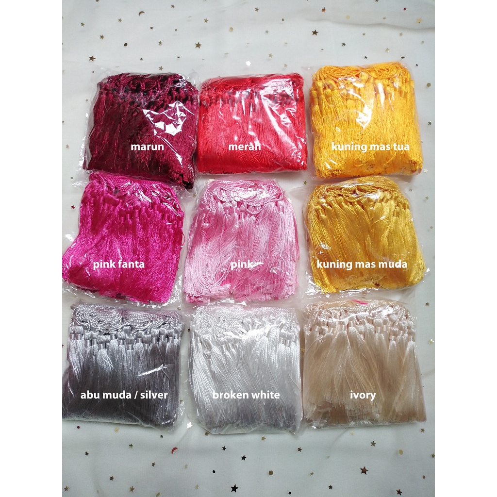 Grosir rumbai tasel / tassel hiasan hampers parcel idul fitri lebaran 100 pcs