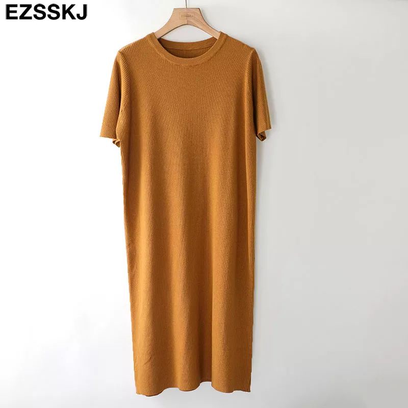 SN -  Pyeon Dress midi / Casual Dress - Lengan Pendek Rajut Halus Premium