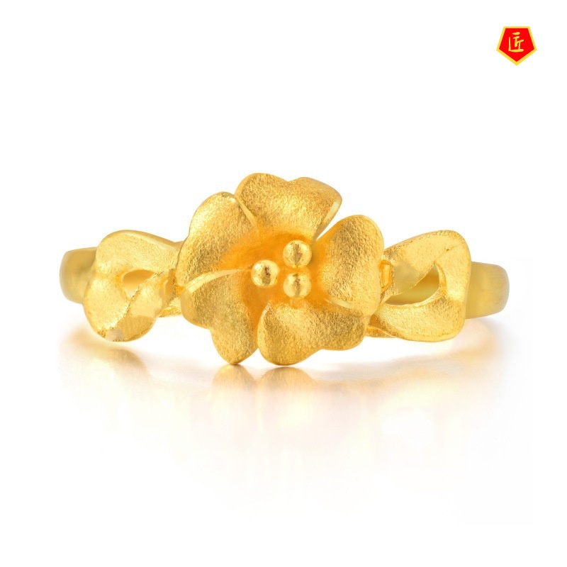 [Ready Stock]Gold Flower Women's Ring Elegant Personality