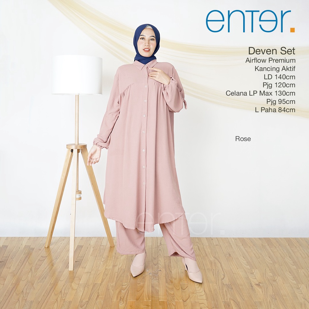 Set wanita jumbo polos LD 140 mat airflow premium setelan one set big size terbaru murah Ori Enter | Rukka Deven-Deven rose