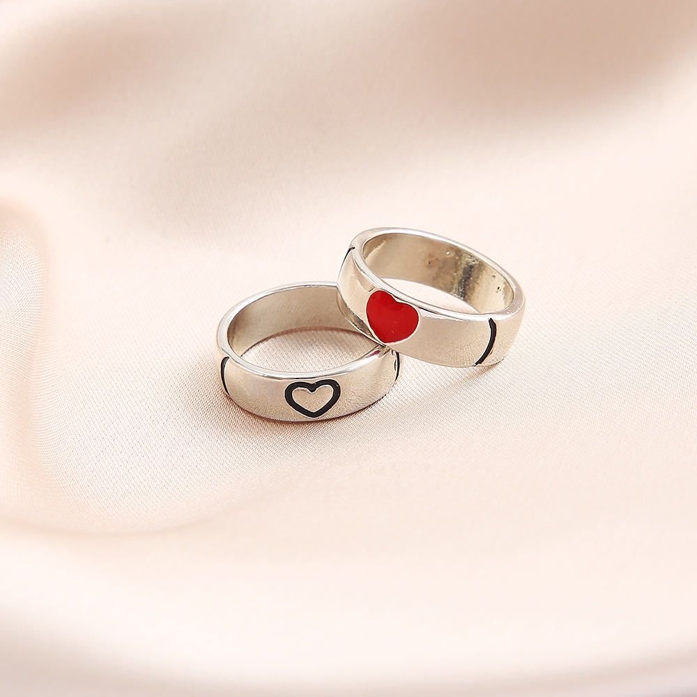 2 / 3pcs / Set Cincin Pasangan Desain Hati Butterfly Bunga Untuk Aksesoris Perhiasan