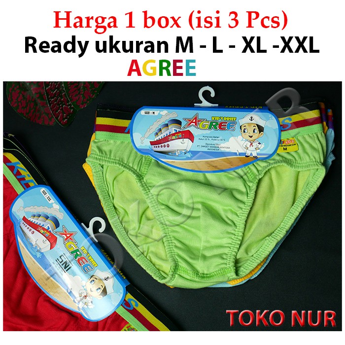 Celana dalam anak Agree Brief AG101 paket 3 Helai