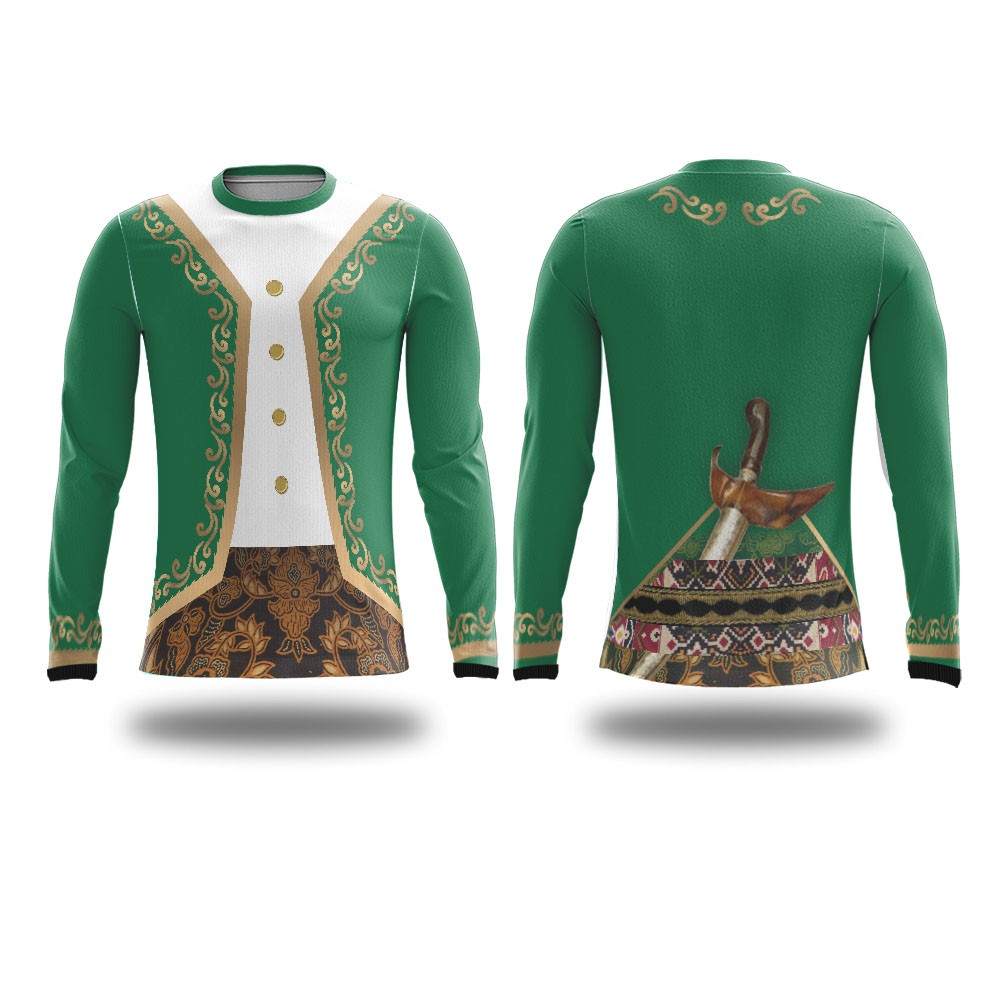 Kaos Baju Jersey Sepeda Gowes Batik Beskap Jawa Lengan Panjang Dry Fit Full Print REIFP229