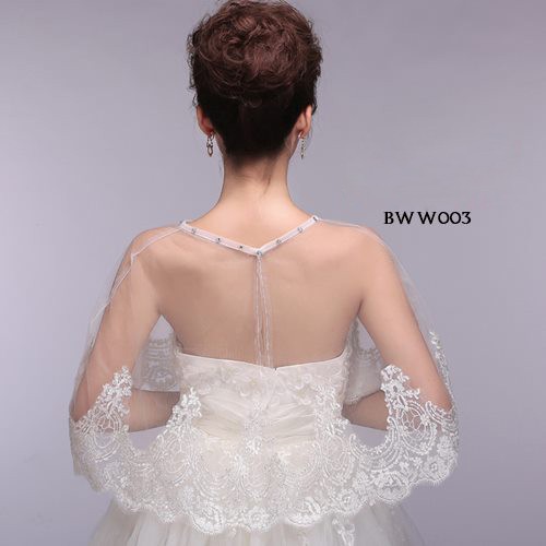 [READY STOCK] CARDIGAN LACE BRUKAT PESTA PENGANTIN BOLERO WANITA PUTIH BWW003