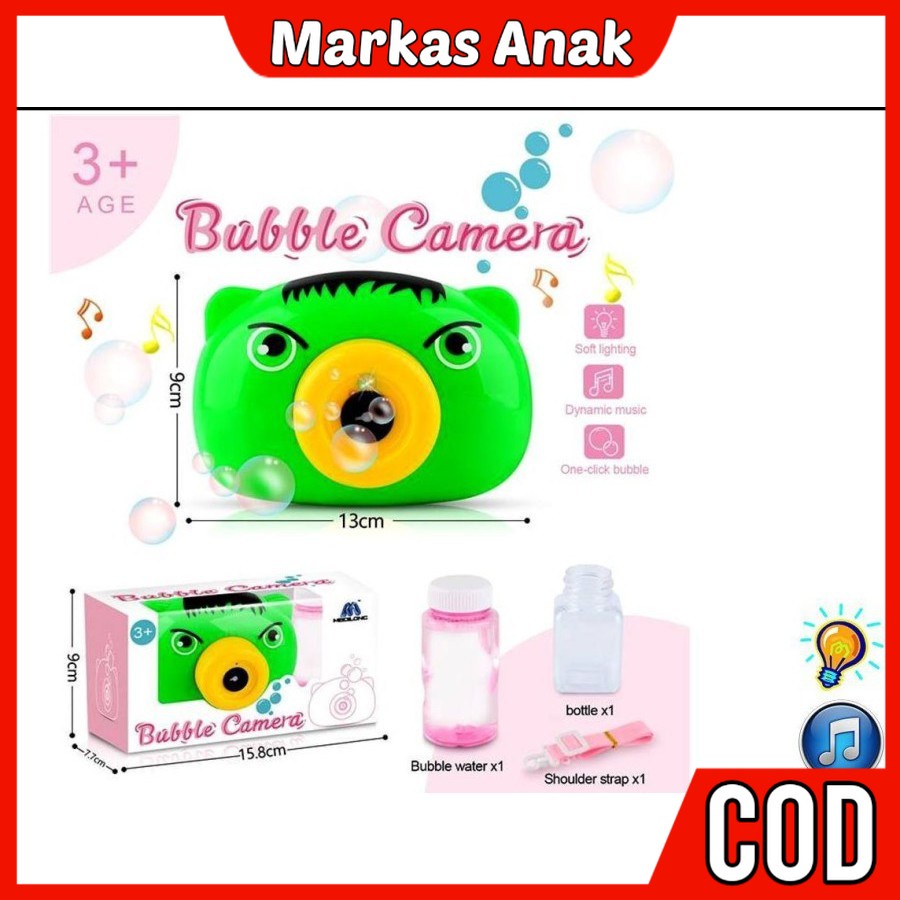 Mainan Anakndi Anak Bubble Camera Kamera Music Musik Alat Mesin Pembuat Busainan Gelembung Balon Sab
