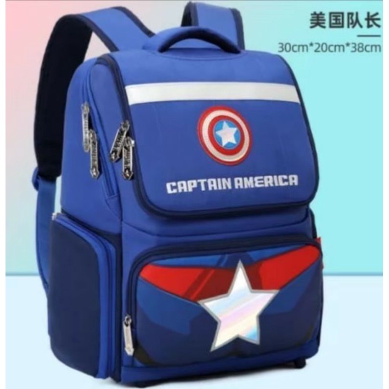 NIQABIS Tas Ransel Anak Sekolah Spiderman Dan Captain America Tas Karakter Tas Anak Laki Tas Anak Cowok Tas Sekolah Anak PG Paud TK SD