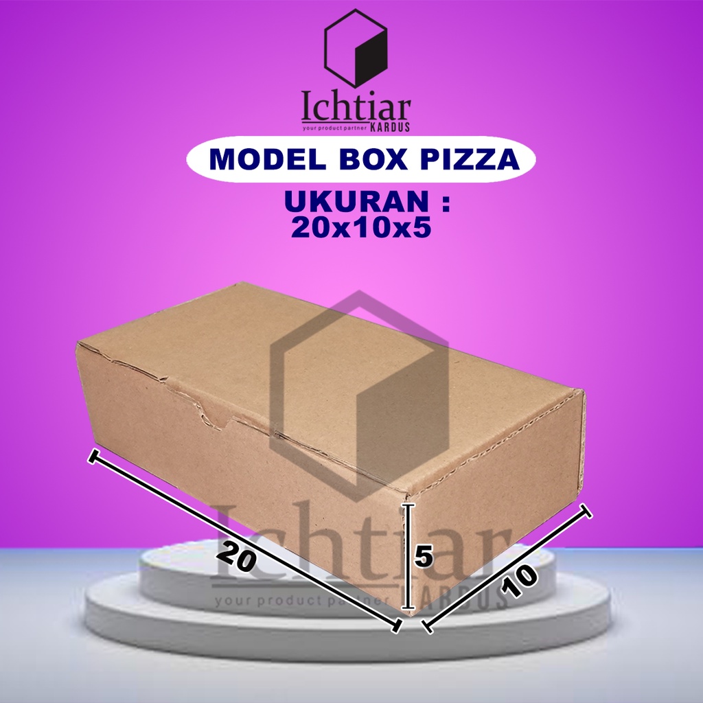 

Karton / Kardus / Box Packing Diecut / Pizza Ukuran 20x10x5 Cm