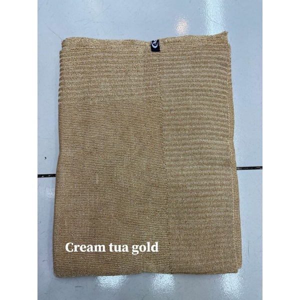 PASHMINA RAJUT GLITER / PASHMINA RAJUT PENGANTIN / PASHMINA PREMIUM-Cream tua