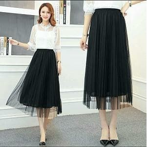 MIDI SKIRT TUTU SKIRT ROK MIDI IMPORT BAHAN TILE ROK CANTIK
