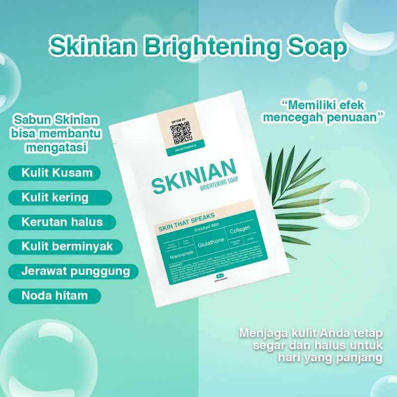 Sabun Pemutih Badan l Sabun Collagen Kolagen l Sabun SKINIAN Brightening Soap l Sabun Glutatione