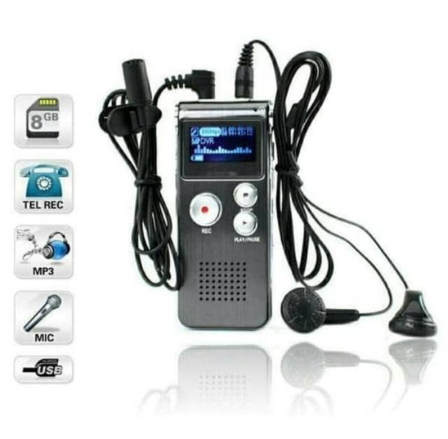 Usb digital voice recorder 8gb + mp3 player / handycam perekam suara