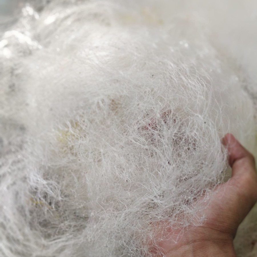 Jaring nelayan bekas ( media filter kolam ikan )