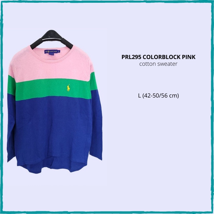 Sweater Anak Perempuan Murah Polo Ralph Lauren 295 Colorblock Pink