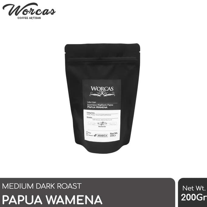 

KOPI ARABICA PAPUA WAMENA 200 GRAM (BIJI/BUBUK) | WORCAS COFFEE - KOPI BIJI KODE 648