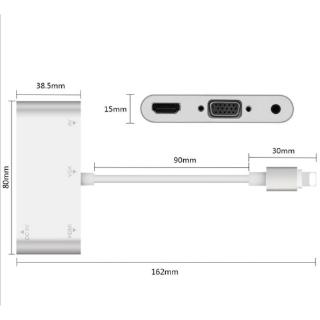 ã€Ready Stockã€'Lightning to HDMI VGA Audio AV Audio Adapter