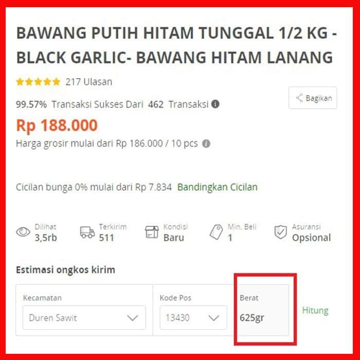 

TERMURAH - BAWANG PUTIH HITAM TUNGGAL 1/2 KG -BLACK GARLIC- BAWANG HITAM LANANG