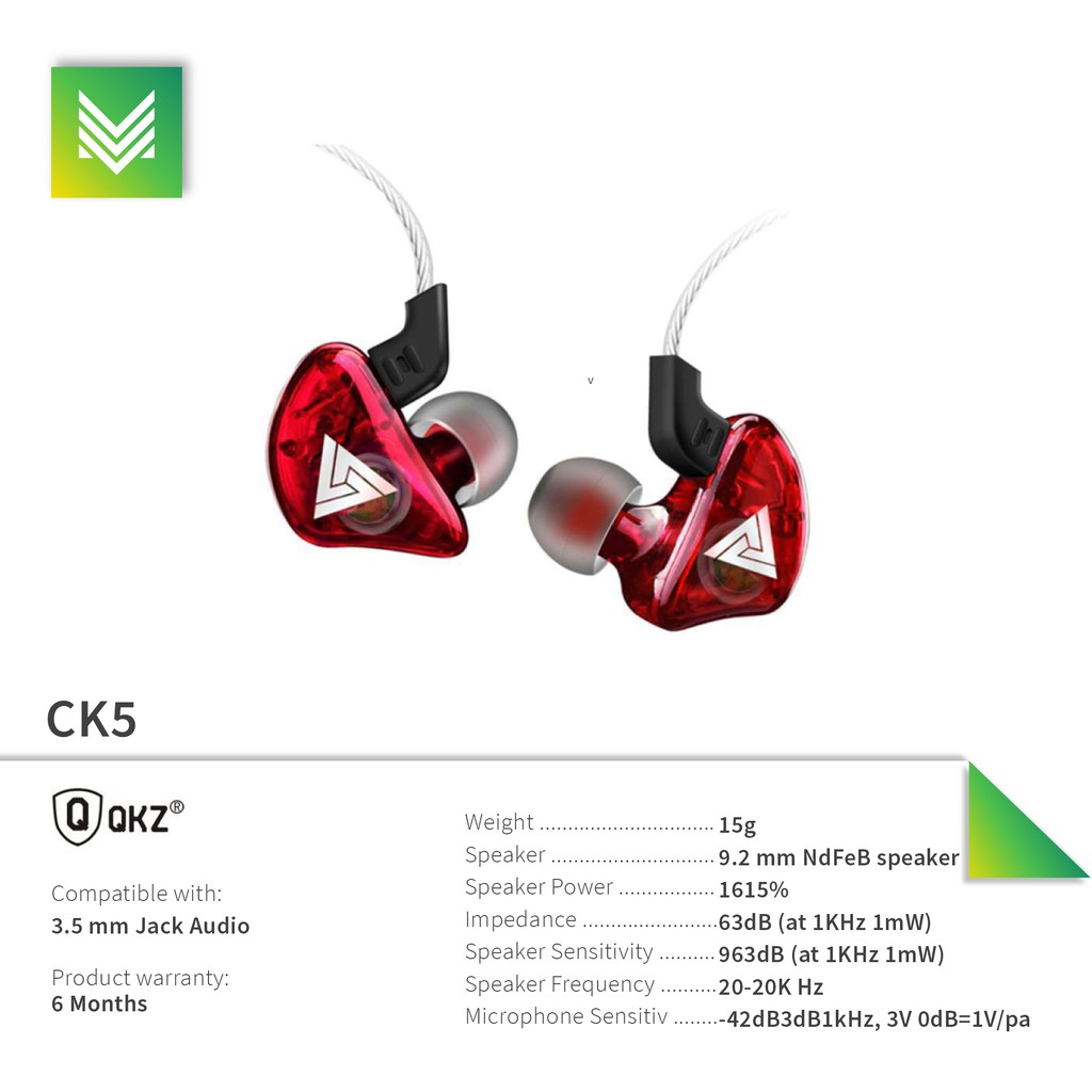 [Dikirim dari Jakarta] QKZ CK5 With Mic Quality Knowledge Zenith HiFi Pro In Ear Monitor