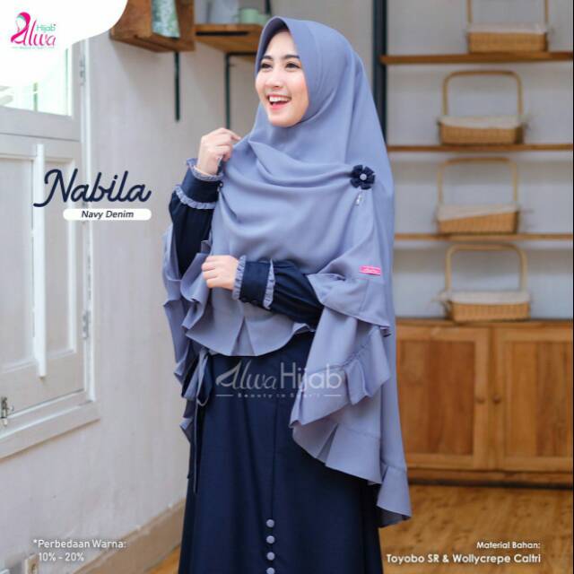 GAMIS NABILA  NAVY BY ALWA HIJAB