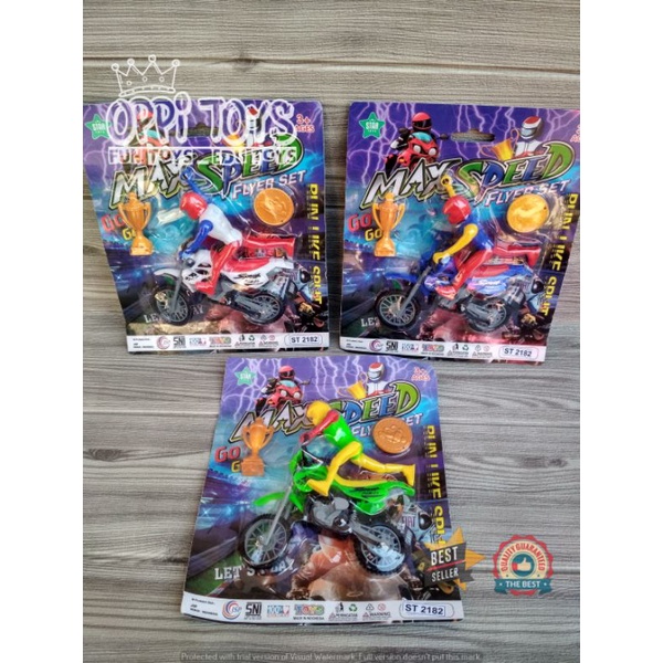 Mainan Motocross Max Speed ST 2182 Diecast Motor Trail Balap Mainan Motor Cross Set Mainan Trail