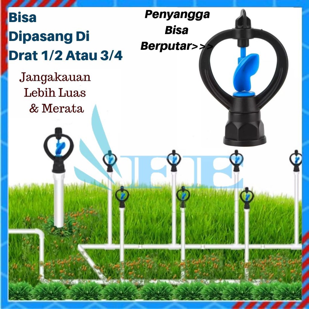 Sprinkler Kupu Kupu Butterfly Sprinkler 360 Derajat Otomatis 1/2 3/4 Inchi