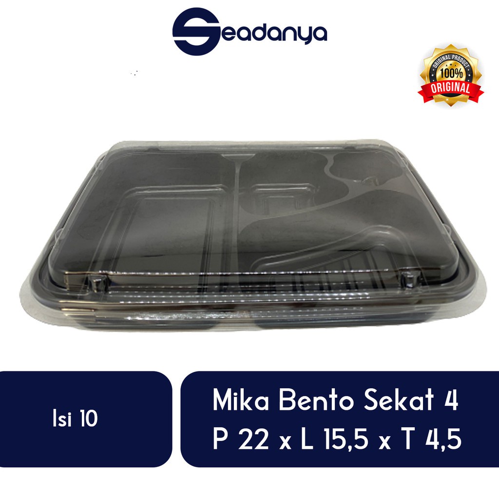 

Mika Bento Sekat 4 (ISI 10) -P:22/L:15,5/T:4,5 -Mica Makanan,Kids Meal,Bento Box,Brownies,Nasi,Mie