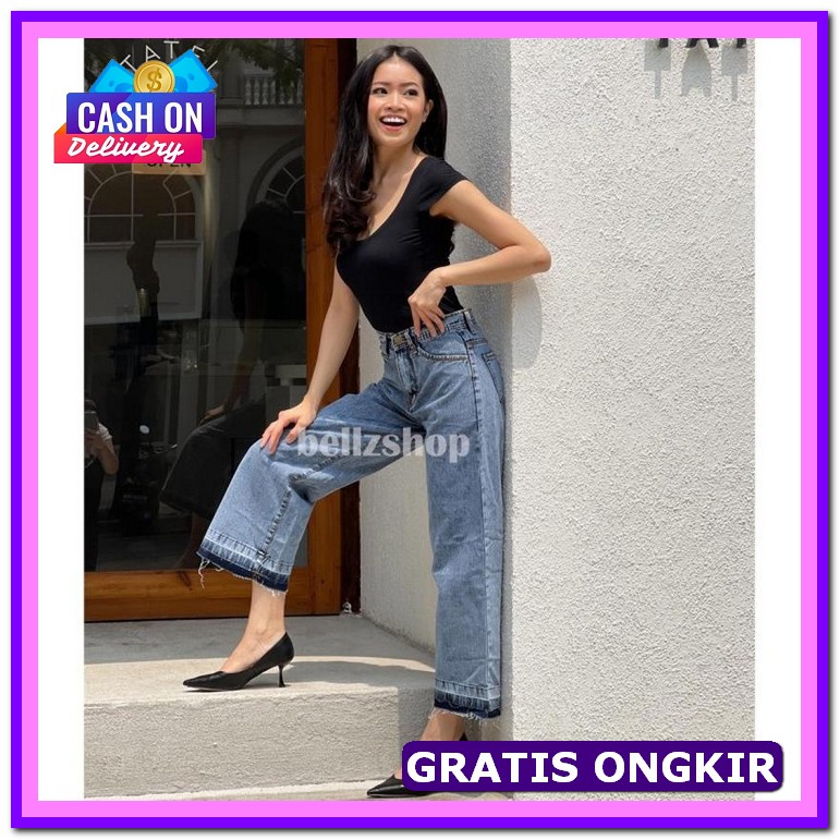 Celana Jeans Sobek Wanita Import Kekinian Terbaru 2023 Cewek Remaja Cl Celana Kulot Jeans Wanita Unf