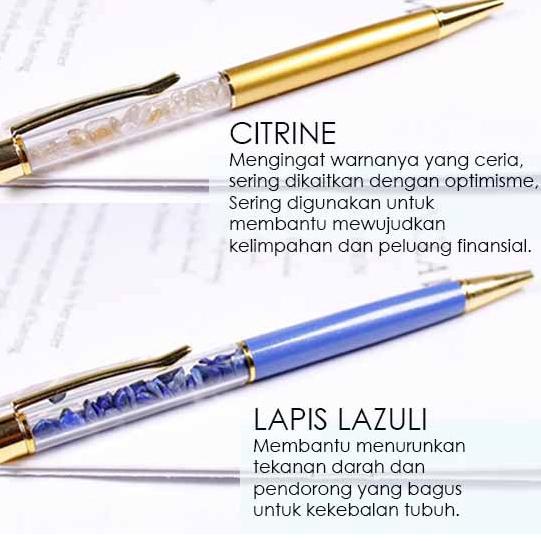 

Baru Creative Ballpoint Pen Pulpen Fengshui Crystal Healing Stone PEN01