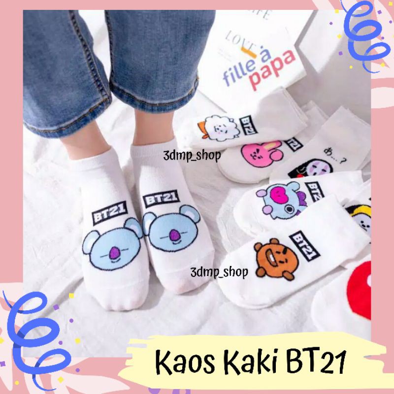 Kaos Kaki BT21 BTS KPOP Tata Koya Shooky Cooky Rj Chimmy