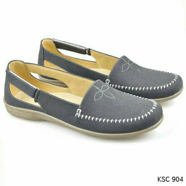 SEPATU FLAT SHOES WANITA CBR SIX/SEPATU KERJA WANITA/SEPATU CASUAL ABU KSC 904