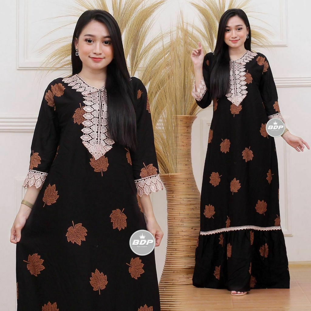 Dianputri - Daster Arab Zeema | Rayon Super Grade A | Resleting Depan Busui | Renda Milo Ori-1