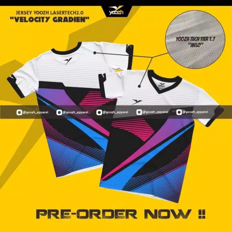 Baju Badminton Dewasa Original Yoozh Lasertech 2.0 Velocity Gradien Kualitas Import