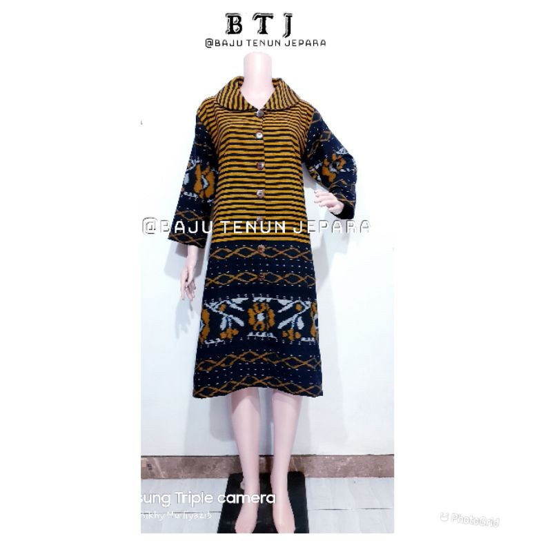 Dress tenun etnik lurik mawar baju tenun jepara DTB10