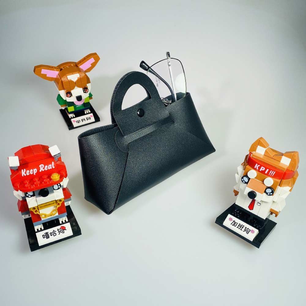 1 Pcs Pouch / Dompet Leather [ Hitam ] Tas Pelindung Kacamata - 18 x 5 cm - LEATHER BAG