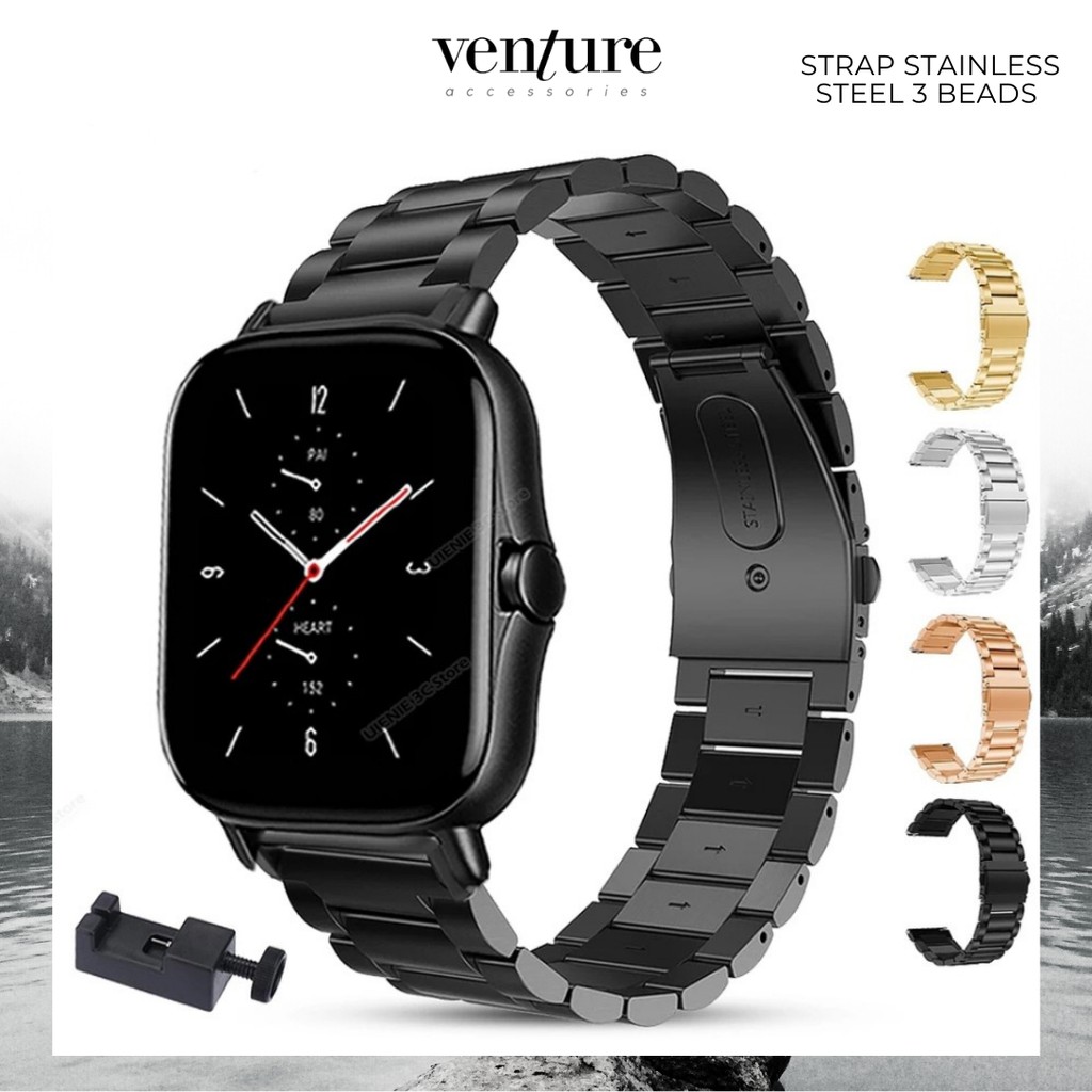 TALI JAM STRAP AMAZFIT GTS 2 20mm MODEL STANLESS STEEL 3 BEADS SMART WATCH