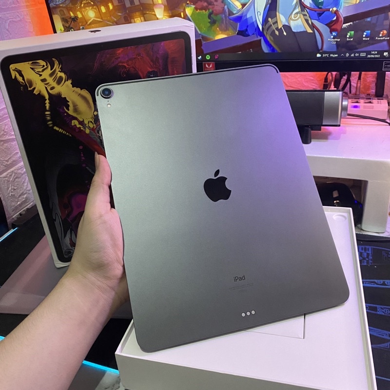 IPAD Pro 2018 Ex iBox 12.9 inch 64Gb Space Gray Fullset Mulus BH 95% No Minus