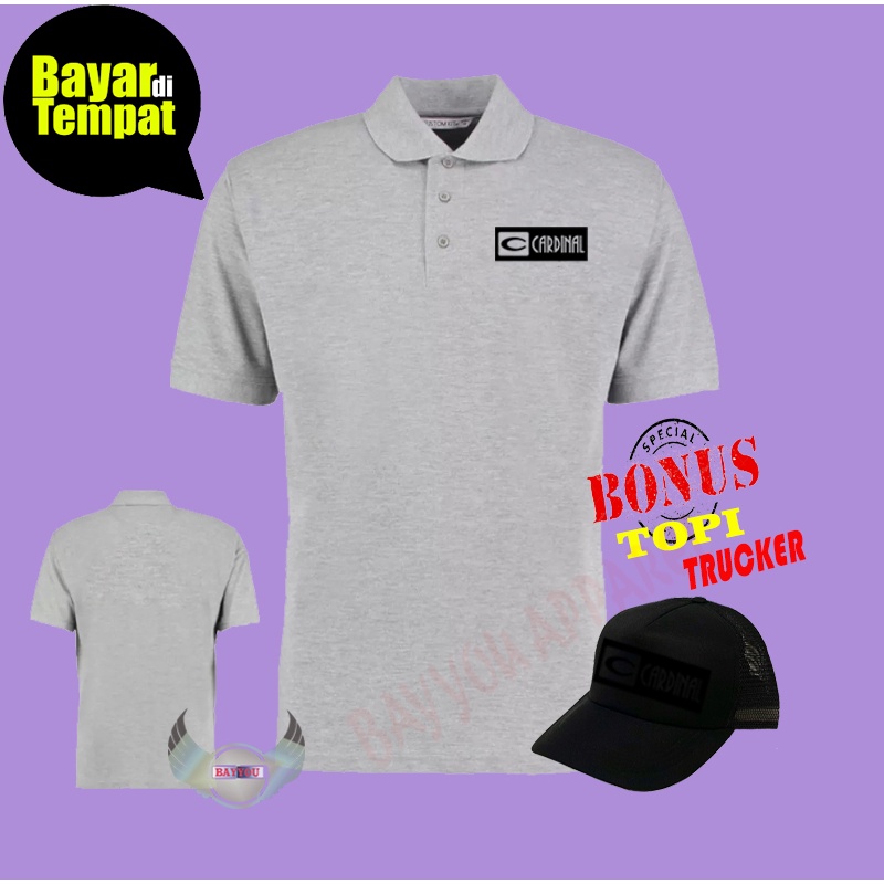 BONUS TOPI….Kaos polo kerah distro/kaos polo kerah pria dan wanita/kaos kerah © cardinal 01 hitam bo