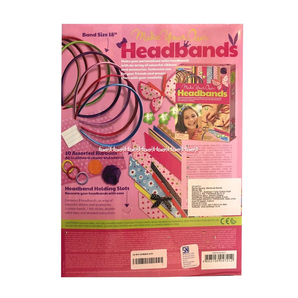 4M Kid Maker Make Your Own Headbands Kreasi Membuat Bando Kidmaker