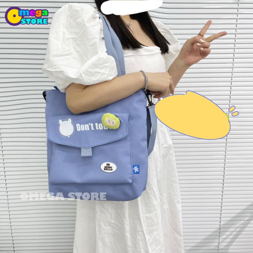 [O&amp;S] Tote Bag Kanvas Wanita Resleting Kpop Aesthetic Kekinian Korea Style Multifungsi-OS264