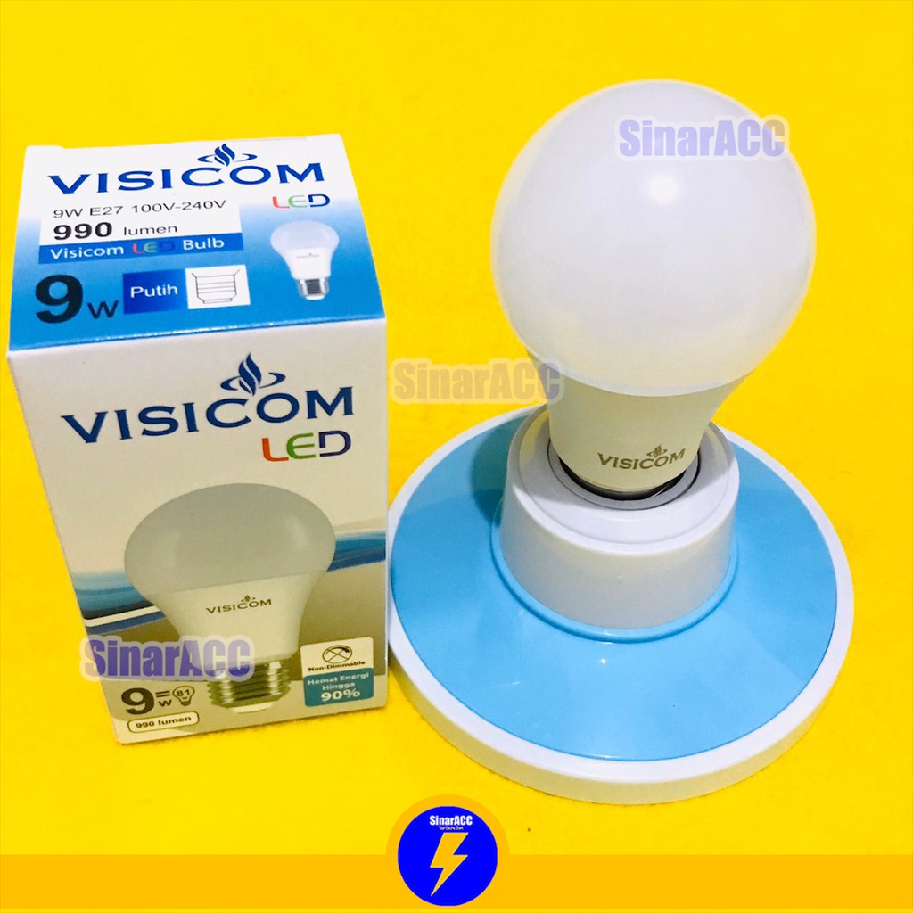 Lampu visicom 9 watt led bulb BULAT 9w bohlam led BERGARANSI 1 TAHUN SNI 9watt 9 w GARANSI grosir