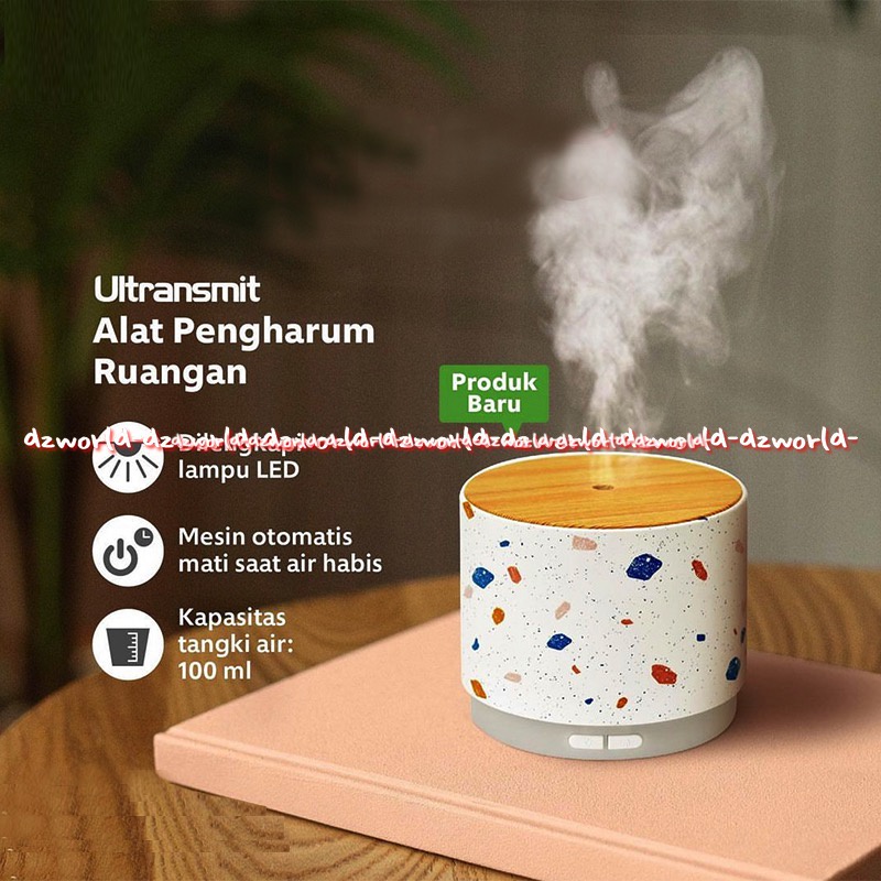 Ultransmit Alat Pengharum Ruangan Aromateraphy Lampu LED Otomatis Mati Saat Air 100ml Desain Minimalis Motif Ultran Smith Aroma Terapi Difuser